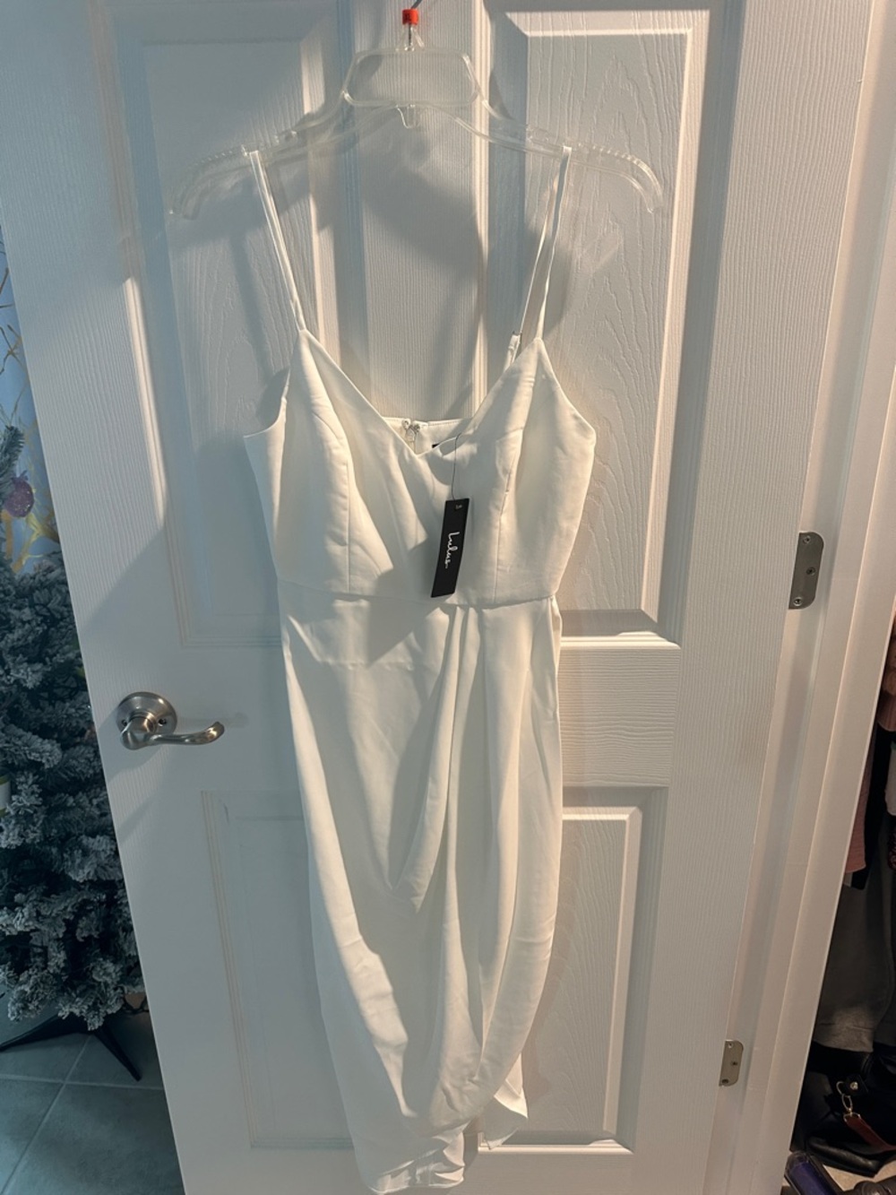 Lulus White Spaghetti Strap Midi Dress